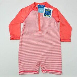 Infant Swim Bodysuit UPF 50+ Sun Protection Pink Stripped 18-24 months NWT